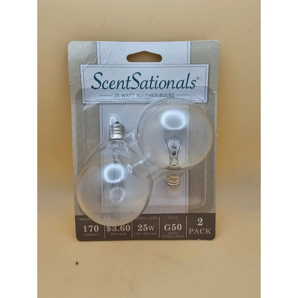 25 Watt Light Bulbs for Wax Warmers scentsationals 2pack